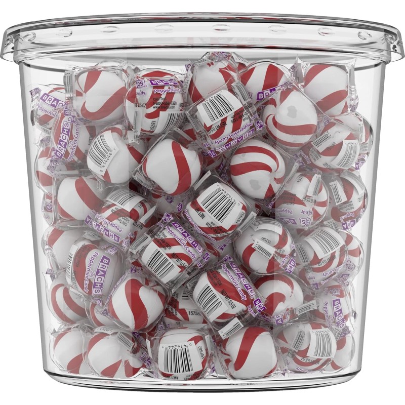 Brach's Bobs Sweet Stripes Soft Peppermint Candy,160 Pieces, (28 Ounce