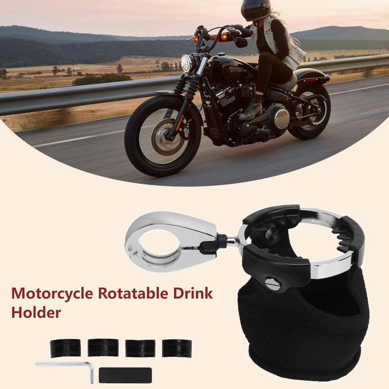 Motorcycle Cup Holder,Universal Water Bottle Drink Cup Holder with 360