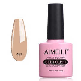 AIMEILI Semi-Permanent UV/LED Gel Nail Polish Soak Off Nude Pink White Semi-Permanent Nail Polish Long-lasting Manicure Colors - (467) 10ml