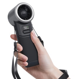 Portable Handheld Fan - 5000mAh Rechargeable Battery, 19Hrs Cooling Max, 5 Speed, 11000RPM High-Power Motor, 3-IN-1 Personal Mini Fan with Neck Strap for Women Men Travel/Camping/Outdoor - Black