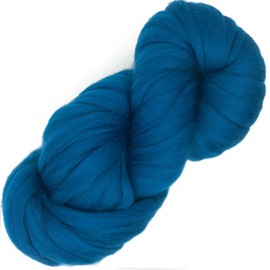 Learn to Spin - Beginner's Spinning Kit with Drop Spindle and Merino Pencil Roving. Choose Your Color and Make Yarn! Color: Petrol