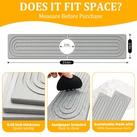 Faucet Mat for Kitchen Sink, Super Absorbent Faucet Splash Guard, Diatomite Stone Sink Tray, Kitchen Sink Splash Guard, Faucet Absorbent Mat for Bathroom Counter, Stone Drying Mat