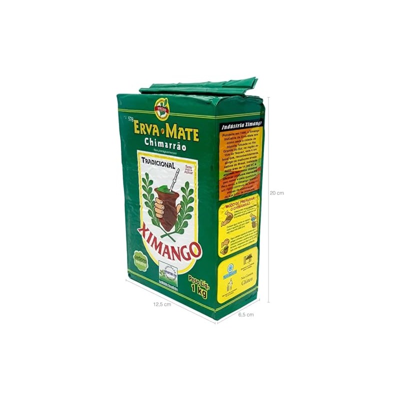 Erva Mate tradicional sem acucar para Chimarrao Brasileiro Ximango -