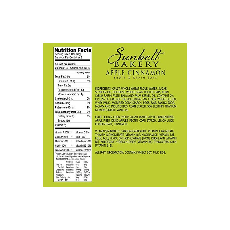 Sunbelt Bakery's Apple Cinnamon Fruit & Grain Bars, 5 Boxes,
