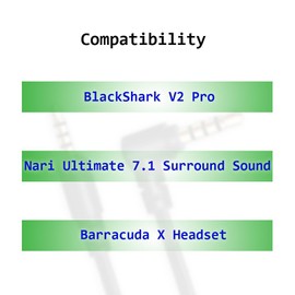 MJKOR Replacement Audio Aux Cable for Razer BlackShark V2 Pro Wireless Gaming headsets (Nylon Braided)