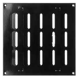Steinberg14 Black 200x200mm / 8x8 inch Adjustable Sliding Hit and Miss Ventilation Grille - Metal Air Vent Cover