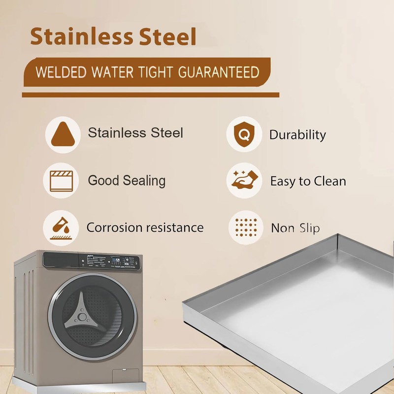 XHAWLJB 27" x 25" ×2.5" Washing Machine Tray with Anti-slip