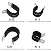 20 PCS Stainless Steel Rubber Cushioned R Shape Clamps,Cable Mounting