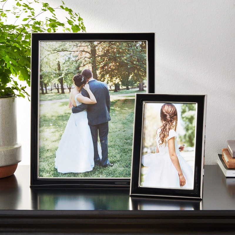 Lawrence Frames Silver Plated 4 by 6 Metal with Black