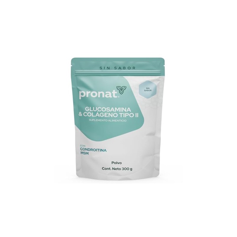 PRONAT | Glucosamina & Colágeno Tipo II Sin Sabor 300
