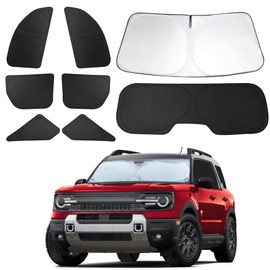 8pcs Car Window Shades for Ford Bronco Sport 2021 2022 2023 2024 2025, Full Car Window Covers for Privacy, Sunshades for Front Rear Windshield Side Windows to Block UV and Protect Privacy
