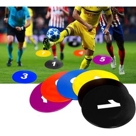 TNZMART 9 Inch Spot Markers Multicolor Number Football Yard Markers Anti-Slip Floor Spot Markers for Soccer Training 10 Pcs