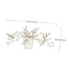 Abaodam 1pc Bridal Hair Comb Handmade Alloy Leaf Design Hair