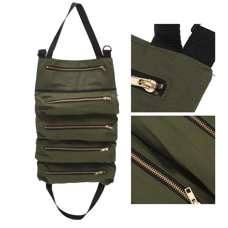 Car Back Seat Tool Storage Bag Canvas Garden Foldable Roll