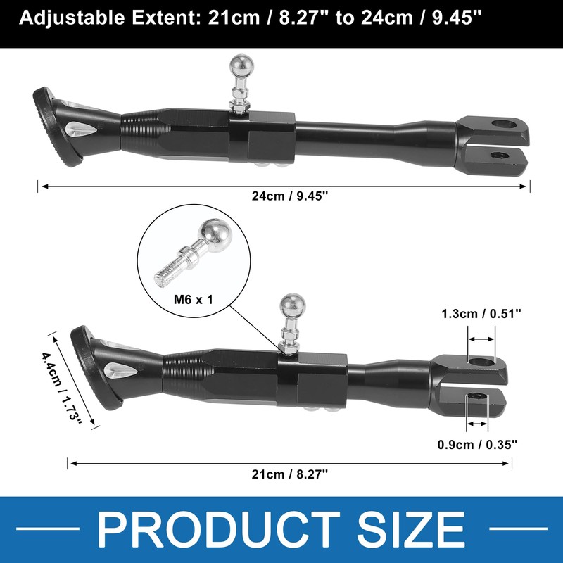 A ABSOPRO Universal Adjustable Motorcycle Kickstand Side Support Stand Set
