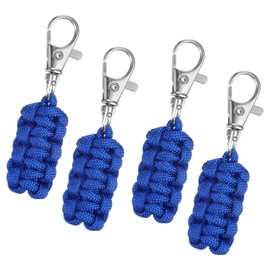 uxcell 4pcs Paracord Zipper Pulls, Paracord Lanyard Keychain for Backpacks, Tents, Trolley Cases, Traveling Cases, Key, Jackets, Deep Blue