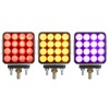 Partsam 2x Dual Revolution Amber/Red/Purple Square Double Face 38 Diode