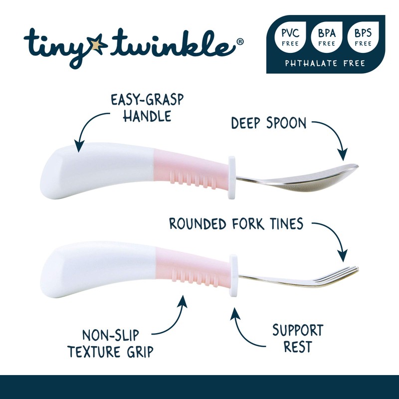 Tiny Twinkle Fork and Spoon Set - Durable Toddler Silverware