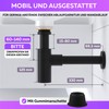 Siphon Black Matt for Sink, Premium Siphon Washbasin, Brass Walls,