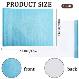 craspire 51 x 11.8 Inch Linen Book Cover Force Blue for A3-A8 Books Binding Fabric Surface Paper Back Book Cover Books Album Scrapbooking Archival DIY Cover Protection