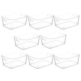 Clear Plastic Storage Bins, Small Fridge Organizer Kitchen Organizers and Storage Containers Bathroom Organization and Storage Bin for Makeup Organizer, fruits, Chips, Perfume, Skin Care, crafts