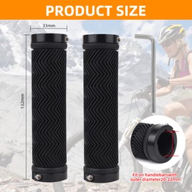 FLOWERUN Bicycle Grips, Handlebar Grips, Ergonomic Non-Slip Rubber Grips with Double Clamp, Shock Absorbing and Comfortable, for MTB, BMX, E-Bike, Scooter, Easy Assembly, 22 mm (Style 1)