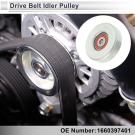 Motoforti Drive Belt Idler Pulley for Toyota Yaris 1999-2005 Serpentine Tensioner Pulley Idler No.1660397401 Steel Silver Tone 1 Pcs
