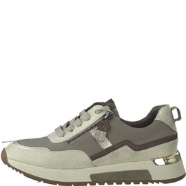 Jana Women's trainers, flat, elegant with laces and zip, width H, extra width, taupe