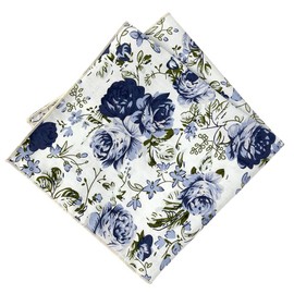 Kebocis - Pañuelo cuadrado con bolsillo floral para hombre, Blanco (White #1), 12"