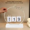 Metal Desk Calendar Modern Creative Tabletop Flip Calendar with LED