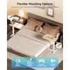 BIZUM Adjustable Bedside Table with Swivel Hidden Wheels Pneumatic Rolling