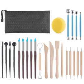 Luney Clay Tools Kit, 25 PCS Ceramics Polymer Clay Sculpting Pottery Tools Kit, Air Dry Clay Modeling Tools Set for Adults, Pottery Craft, Dotting, Baking, Carving, Drawing, Molding, Modeling, Shaping
