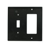 Leviton 2-Gang 1-Toggle 1-Decora/GFCI Device Combination Wallplate, 80707-E, Black