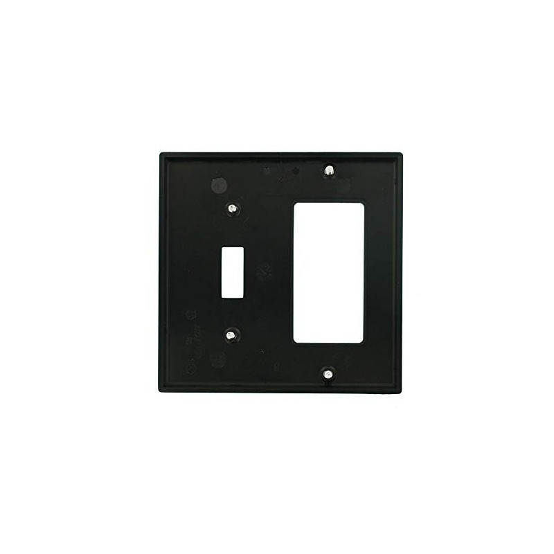 Leviton 2-Gang 1-Toggle 1-Decora/GFCI Device Combination Wallplate, 80707-E, Black