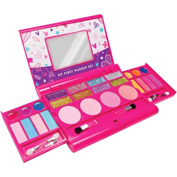 My First Makeup Set, Girls Makeup Kit, Fold Out Makeup Palette with Mirror and Secure Close - Safety Tested- Non Toxic (Original Design)