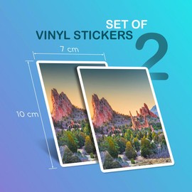 Vinyl Rectangle Vertical (Portrait) Stickers (Set of 2) 10cm - Garden of the Gods Colorado Springs USA for Laptops, Tablets, Luggage, Scrap Booking, Fridges #50997