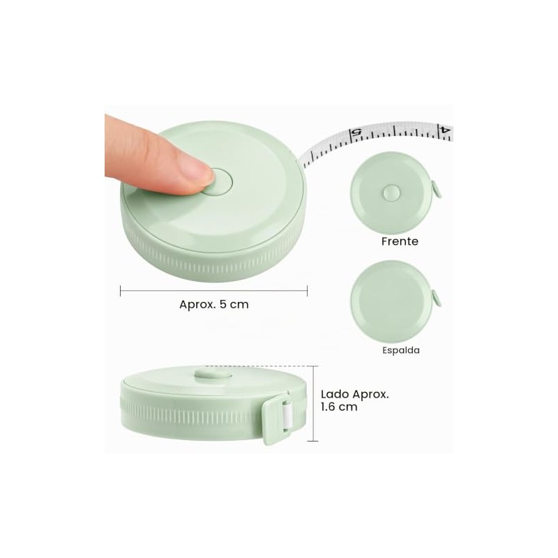2 Piezas Cinta Métrica Portátil, Cinta Métrica Corporal Suave Retráctil