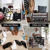 NURTUDIS Shoe Rack Bench Entryway, Bamboo Shoe Bench with Removable