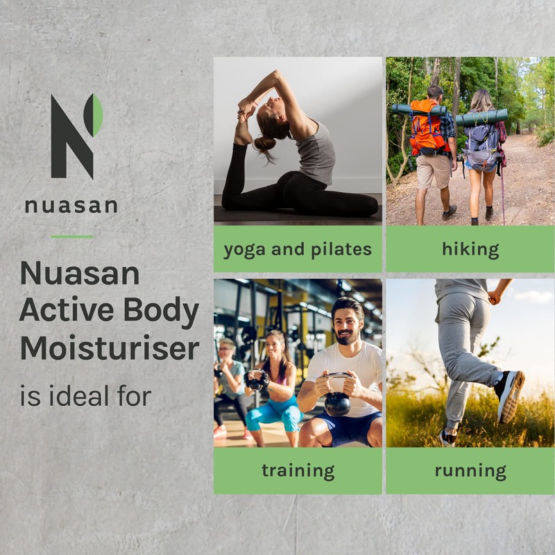 Nuasan Active Body Moisturiser - Hydrating Cream with Magnesium and