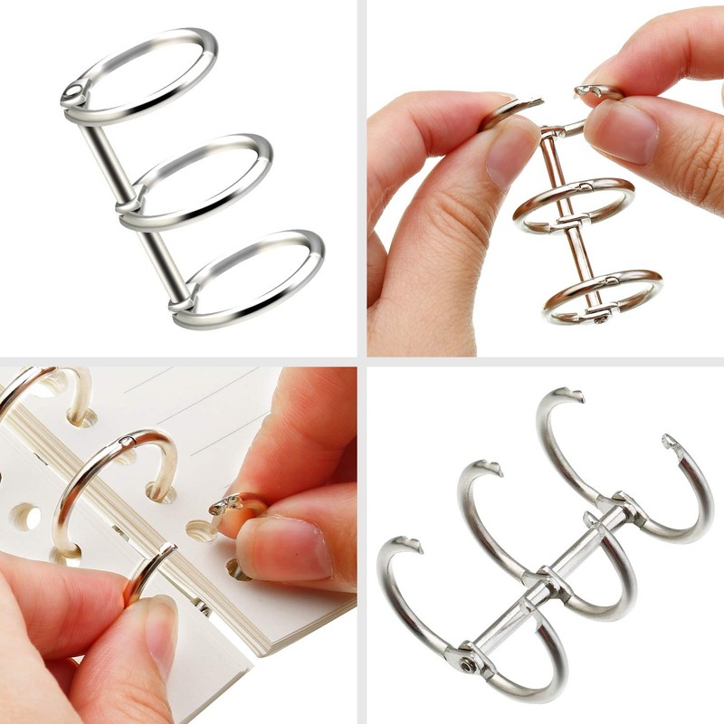 10 Pieces 3 Ring Metal Loose Leaf Binders Book Rings