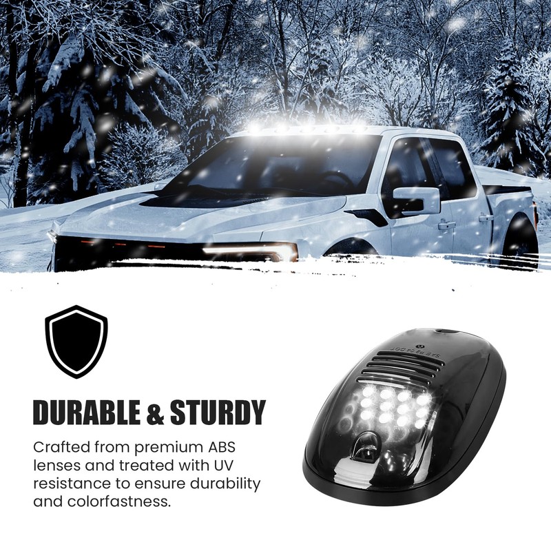 Gonice White 12 LED Cab Lights - 5PCS Smoked Roof