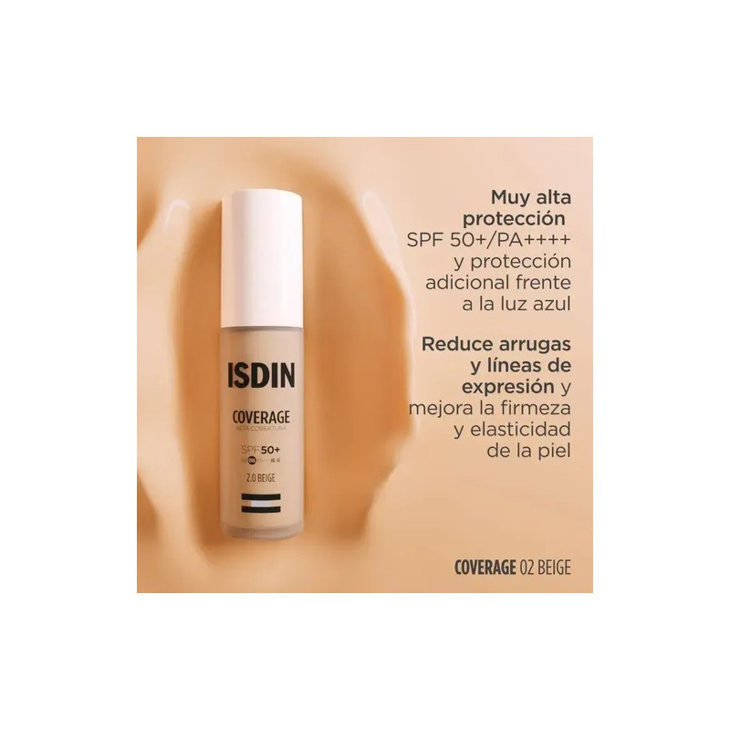 Base De Maquillaje Coverage Tono Beige Spf 50 30ml Isdin