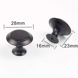 20Pcs 30mm Black Cupboard Knobs Door Knobs Kitchen Cupboard Handles Mushroom Drawer Knobs Cabinet Knobs Round Pull Handles Cupboard Handles with 20 Screws for Furniture Wardrobes Bathroom Bedroom
