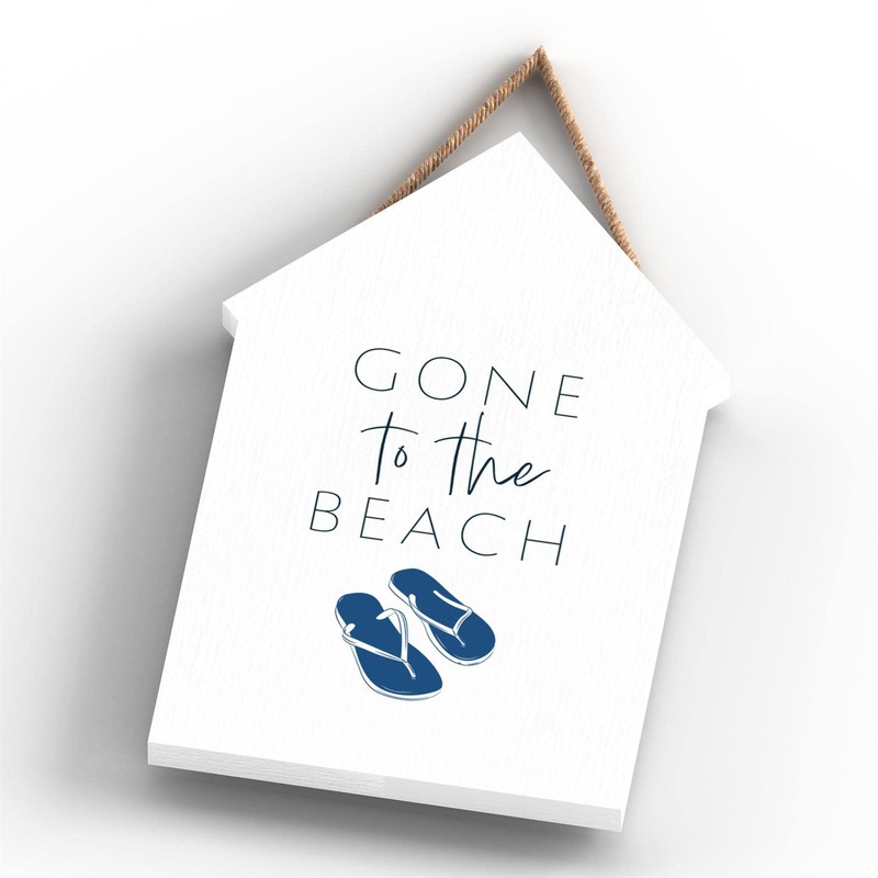 Global Designs Gone To The Beach Coastal Blue Nautical Sign
