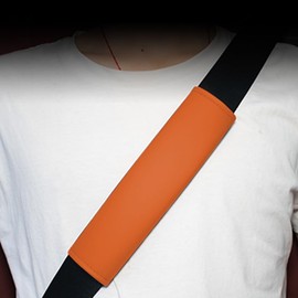 2PCS Car Seat Belt Cover, Soft Shoulder Strap Covers Harness Pads, Safety Leather Seatbelt Comfort Driving Cushion Protect Your Neck and Shoulder Universal for Car, Truck, SUV (Orange)