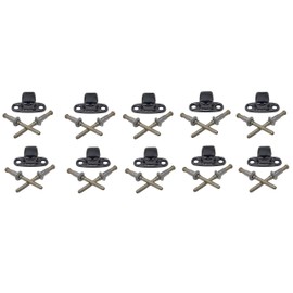 (Set of TEN) BLACK Turn Button Fastener Soft Top Canvas Retainer Twist Clip WITH RIVETS for HMMWV Humvee M998 Universal Military Vehicles Stainless Steel Common Sense Fastener