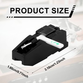 Turntable Cartridge Replacement, 1.23x0.71 Inch Turntable Cartridge Stylus with Dual Side Red and Blue Diamond Tip Phonograph BSR Needle Record Player Compatible with LP and 78 Vinyl Record Players