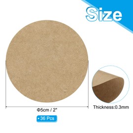 PATIKIL 2inch Circle Card Stock, 36Pcs Round Shape Cutouts Paper 250g Thick Cardstock Coaster for DIY Craft Projects Classroom Bulletin Board Decor, Kraft Color