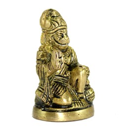 ESPLANADE Brass Hanuman Anjaneya Pavan Putra Bajrangbali Idol Murti Moorti Statue (small size) -2.5 inches | Pooja Idols | Home Decor