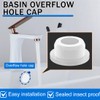 DULZEN Pack of 6 Sink Overflow Cover Overflow Covers for